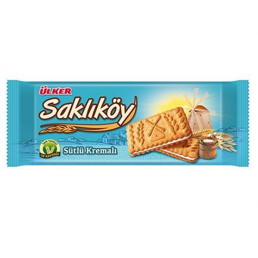 ULKER SAKLIKOY SUTLU KREMALI BISKUVI 100GRx24 resmi